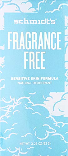Schmidt's Natural Deodorant for Sensitive Skin - Fragrance-Free, 3.25 ounces. Stick for Women and Men