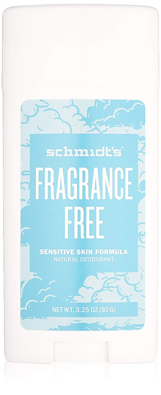 Schmidt's Natural Deodorant for Sensitive Skin - Fragrance-Free, 3.25 ounces. Stick for Women and Men