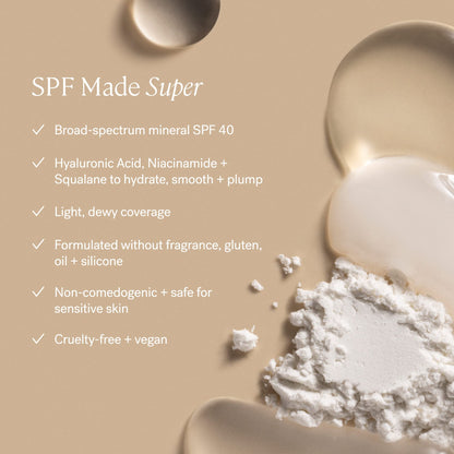 ILIA - Super Serum Skin Tint SPF 40 | Non-Comedogenic, Vegan, Lightweight to Help Against Blue Light, + Pollution while Hydrating, Smoothing, + Refining (Bom Bom ST5, 1 fl oz | 30 ml)